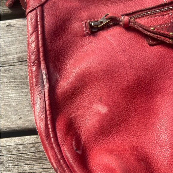 Art N’ Vintage Bohemian Floral Red Leather Designer Shoulder Bag - Picture 3 of 9